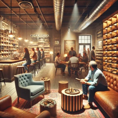 alt= "Inside En Fuego Cigar Lounge"