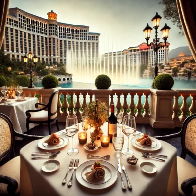 alt= "Romantic dinner before going to Las Vegas strip clubs for couples"