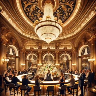 alt= "Inside The Chandelier Hotel Bar"
