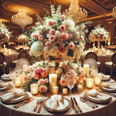 alt= "A centerpiece from one of the best wedding florists in Las Vegas"
