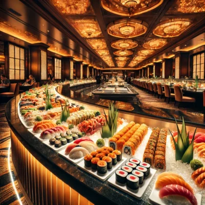 alt= "Inviting sushi buffet in Las Vegas"