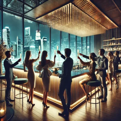 alt= "Guests celebrating at one of the best places to drink in Las Vegas"
