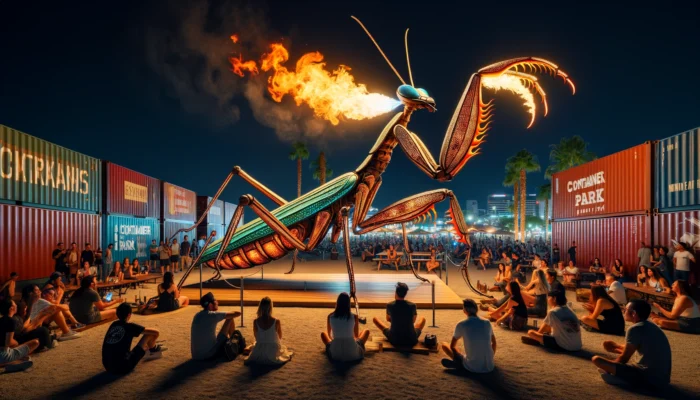 alt= "Downtown Container park, one of the best places to visit in Las Vegas for Free"
