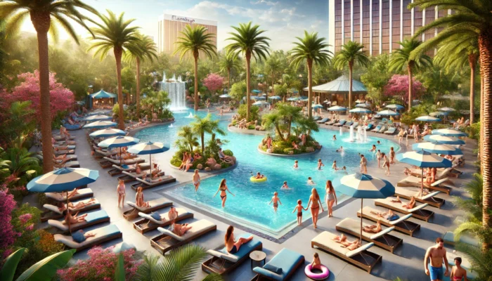 alt= "Flamingo Pool, Las Vegas"
