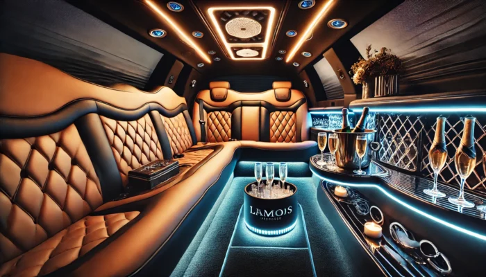 alt= "Inside a luxury limo in Las Vegas"