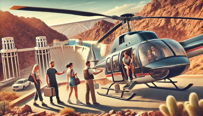 alt= "Boarding a helicopter in Las Vegas"
