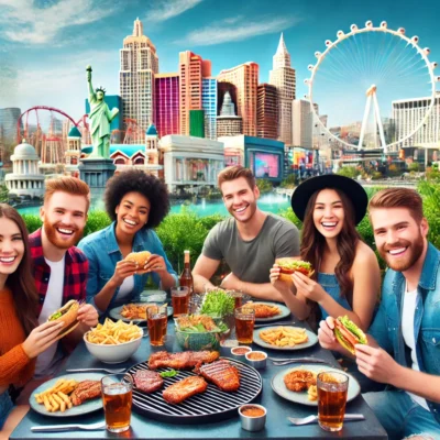 alt= "Friends enjoying the best places for BBQ in Las Vegas"
