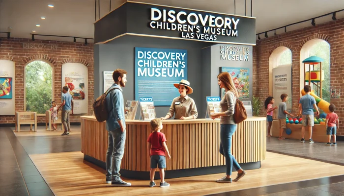 alt= "Ticket Desk at DISCOVERY Children's Museum, Las Vegas"