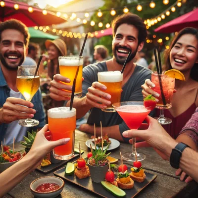 alt= "Friends enjoying happy hour in Las Vegas"