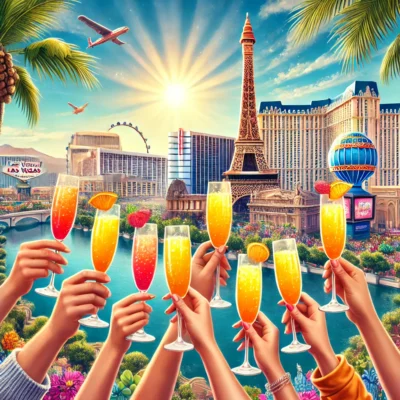 alt= "Enjoying bottomless mimosas in Las Vegas"