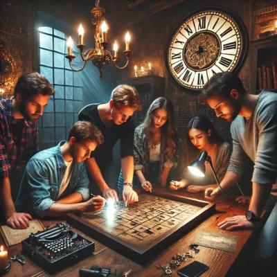 alt= "Group of friends in one of Las Vegas' Top Escape Rooms"