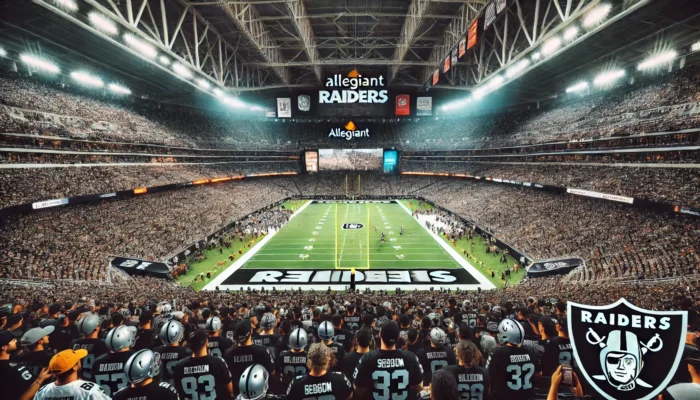 alt= "Raiders game at Allegiant Stadium"
