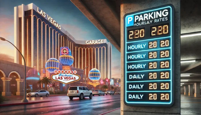 alt= "Parking garage near the Strip"