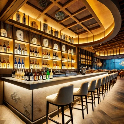 alt= "Inside a Japanese restaurant serving sake in Las Vegas"