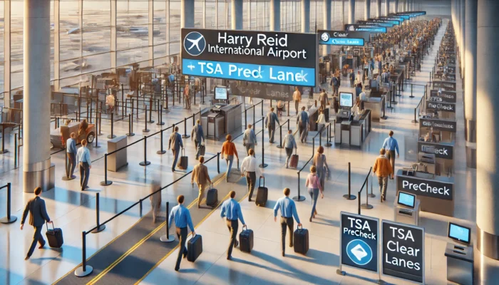 alt= "Traveller at Harry Reid International Airport"