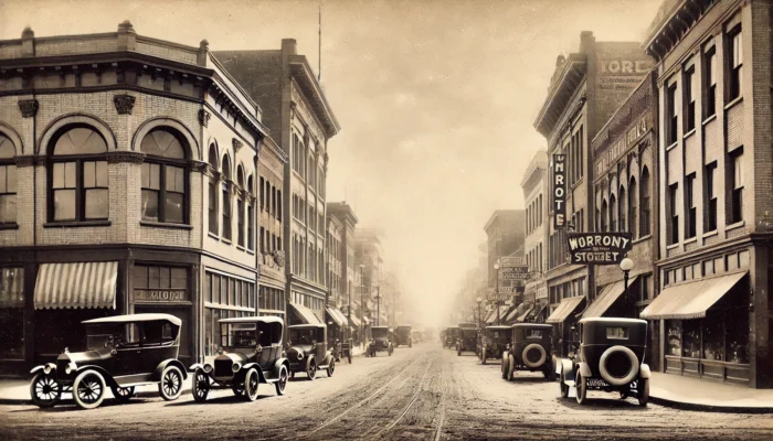alt= "Fremont Street in the old days"