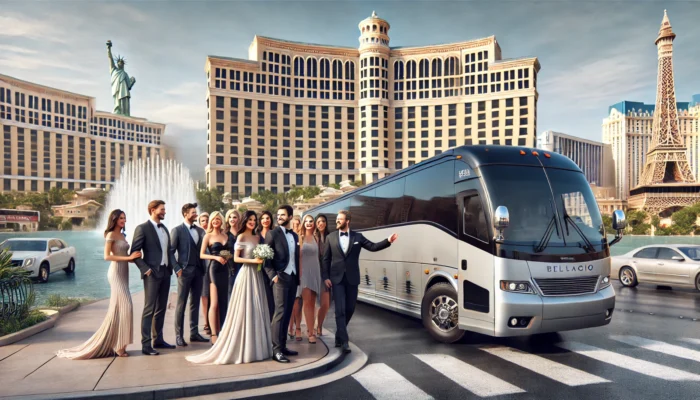 alt= "Charter buses for weddings in Las Vegas"
