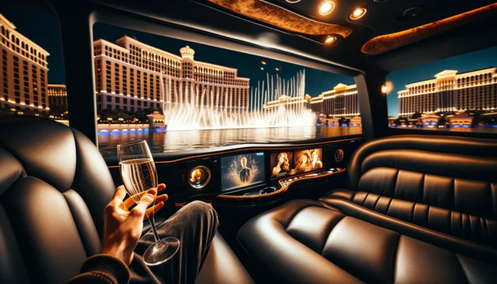 alt= "Inside a luxury limo in Las Vegas"