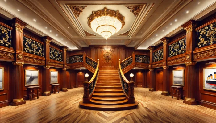 alt= "The Grand Staircase on the Titanic"
