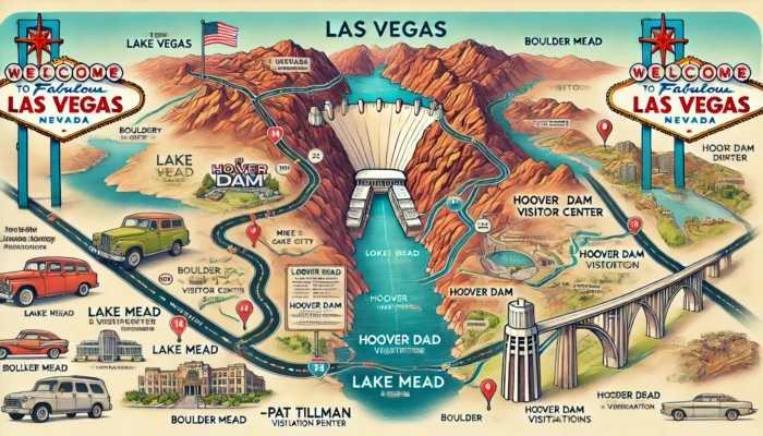 alt= "Map for exploring Hoover Dam Tours from Las Vegas"