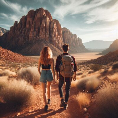 alt= "Hiking at Red Rock Canyon"