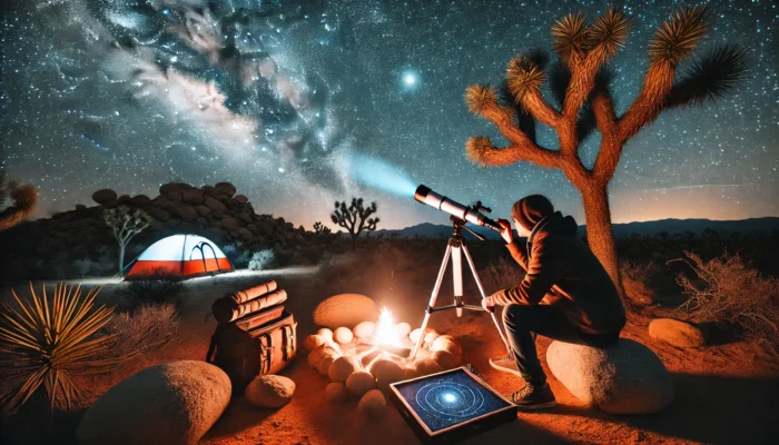 alt= "Camping at the top stargazing spots in the Mojave Desert"
