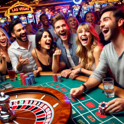 alt= "Enjoying table games in a Las Vegas casino"