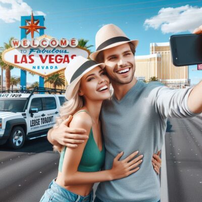 alt= "Tourists on the Las Vegas Strip"
