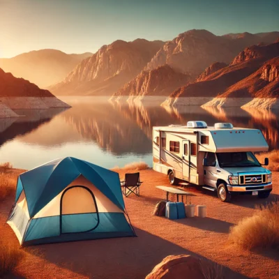 alt= "Camping at Lake Mead near Las Vegas"