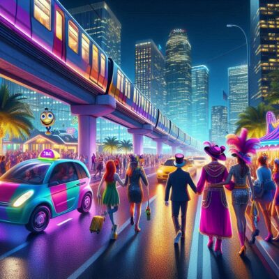 alt= "Getting to the Mardi Gras celebrations in Las Vegas"