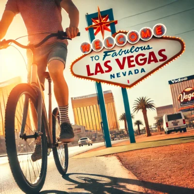 alt= "Exploring the Las Vegas Strip by bike"