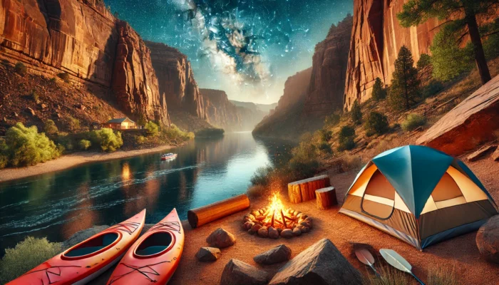 alt= "Camping by the Colorado River"