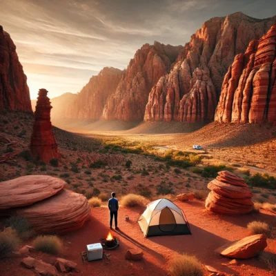 alt= "Camping at Red Rock Canyon near Las Vegas"