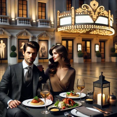 alt= "Dining before a local theater performance in Las Vegas"
