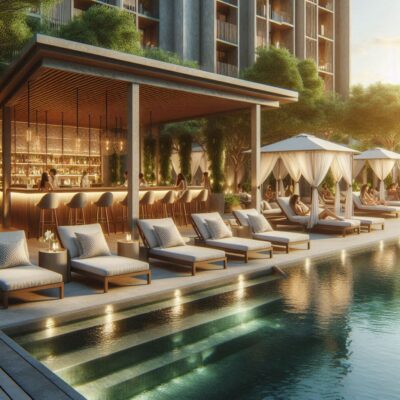 alt= "Relaxing poolside bar in Las Vegas"