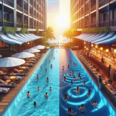 alt= "The best time to visit the top summer poolside bars in Las Vegas"