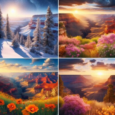 alt= "The Grand Canyon at different times of the year"