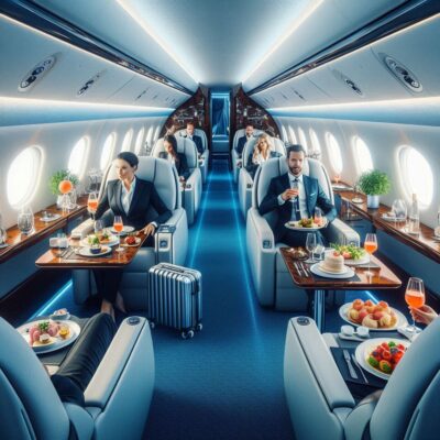 alt= "Inside a private jet to Las Vegas"
