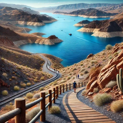 alt= "Lake Mead for beginner hikes near Las Vegas"