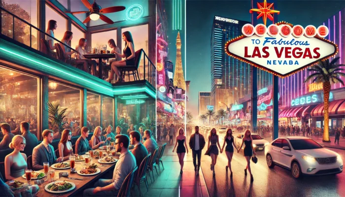 alt= "Before and after free outdoor concerts in Las Vegas"