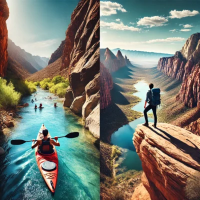 alt= "Combining kayaking with other outdoor adventures in Las Vegas"