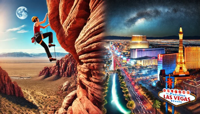alt= "Combining rock climbing with Las Vegas Attractions"