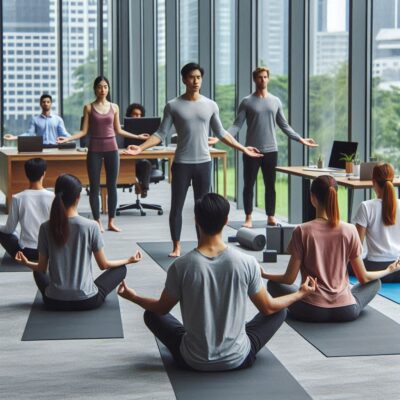 alt= "Corporate yoga in Las Vegas"