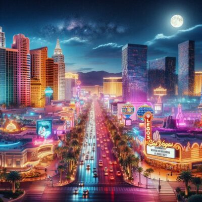 alt= "Las Vegas Strip at night"