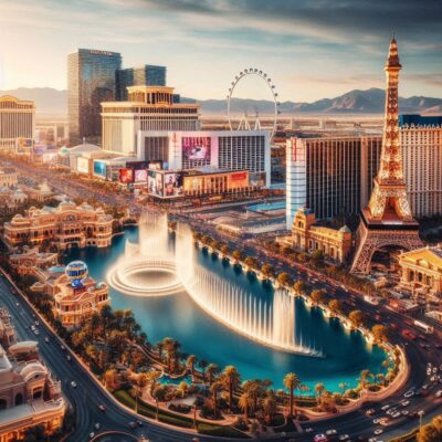 alt= "Las Vegas Strip attractions"