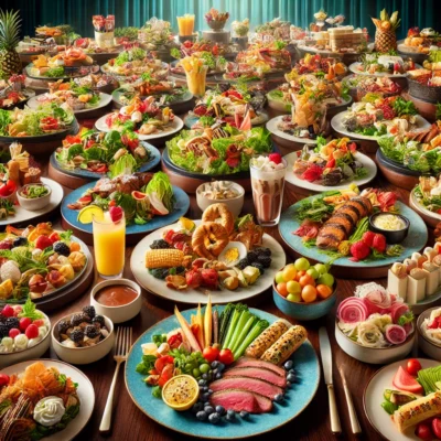 Alt= "MGM Grand Buffet dishes"