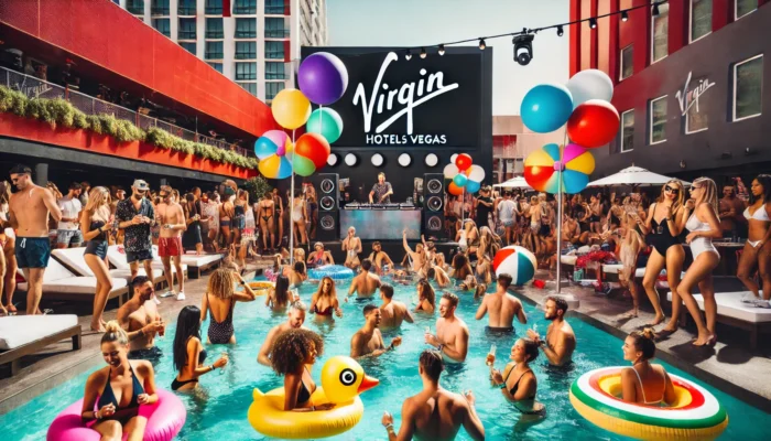 alt= "Pool party at Virgin Hotels Las Vegas"