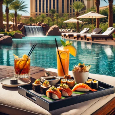 alt= "Dining at Red Rock Casino Resort pool"