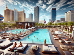 alt= "Pool deck at The Cosmopolitan"