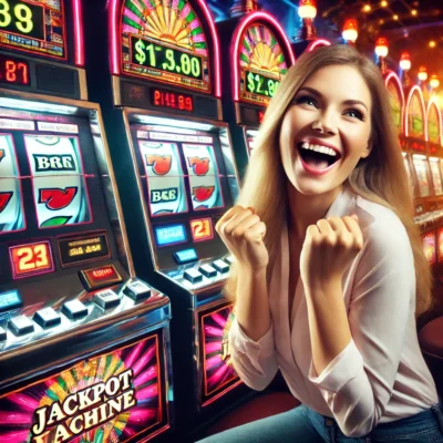 alt= "Player at one of the best casinos for slot machines in Las Vegas"